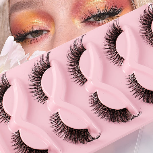Cat Eye Lashes Natural Volume Thick Curly Manga Winged False Eyelashes