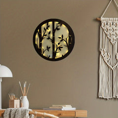Children's Room LED Wall Clock Creative Lamp Retro Wooden Sign Hanging Lamp