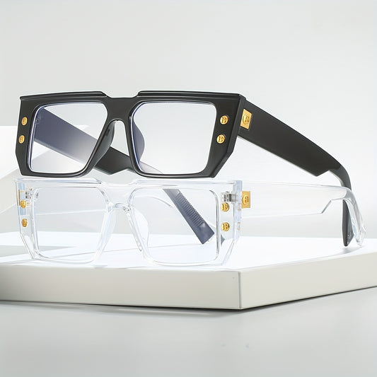 Square Anti Light Glasses Clear Lens for Women Men