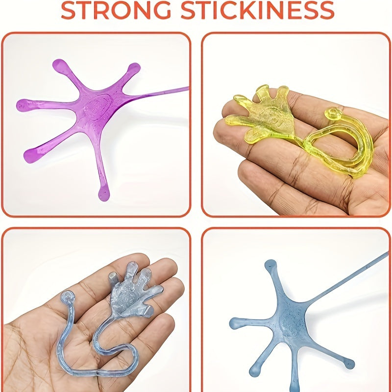 20pcs Sticky Hands Stretchy Glitter Sensory Fidget Toys - 5 Colors
