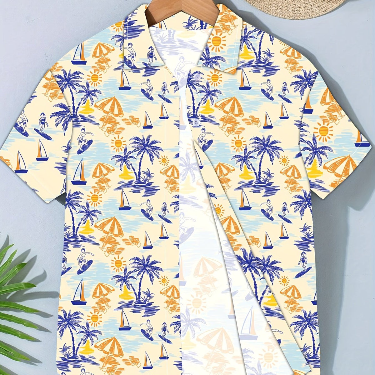 Sweet Flower Graphic Short Sleeve Lapel Shirt For Summer