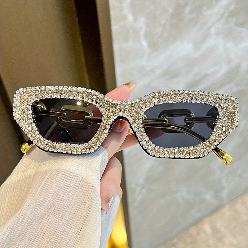 Y2K Cat Eye Sunglasses Rhinestone UV400 Sun Shades
