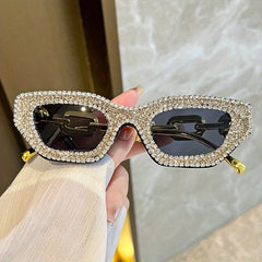 Y2K Cat Eye Sunglasses Rhinestone UV400 Sun Shades