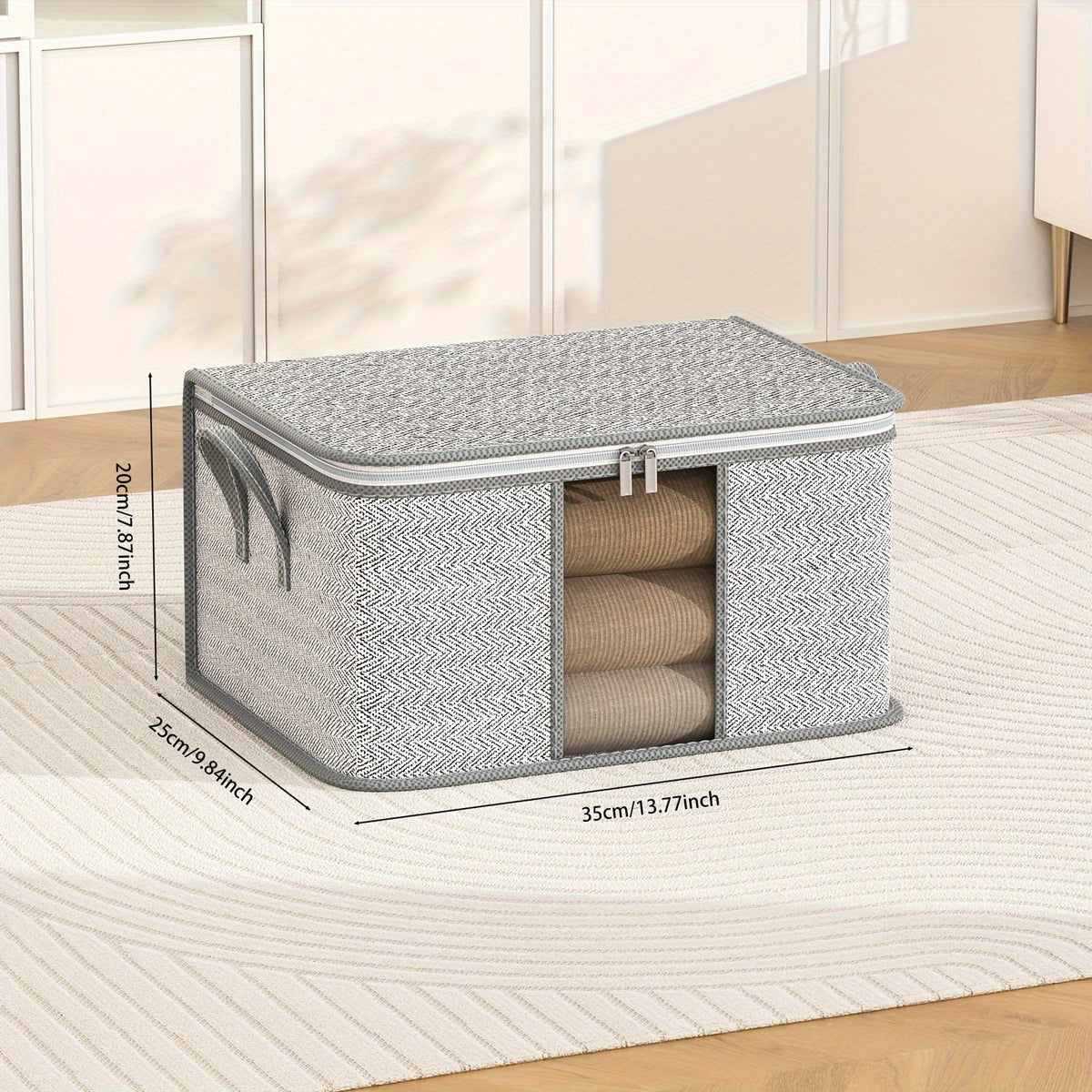 Large Capacity Storage Bag With Handles Portable Clothes Storage Bag With Window
