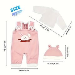 3pcs Outfit Set for 17-18 Inch Dolls: Bear Hat, Pants, Cozy Winter Outfits