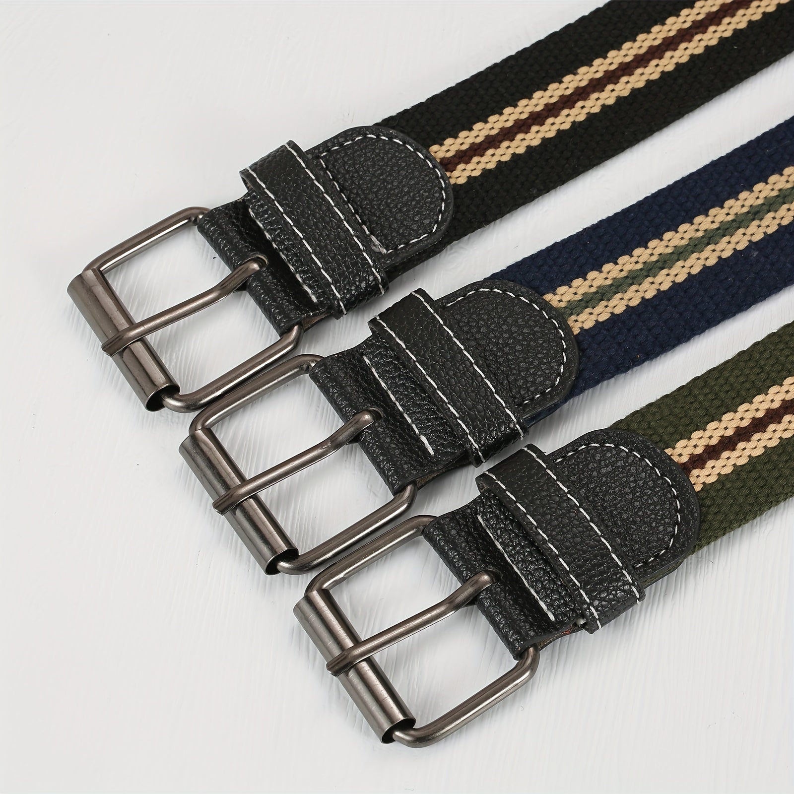 Men's Punch Belt Adjustable Canvas Military Waist Belt