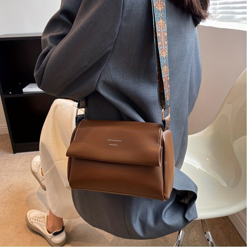Retro Shoulder Bag Solid Casual PU Leather Messenger Bag Women's Everyday