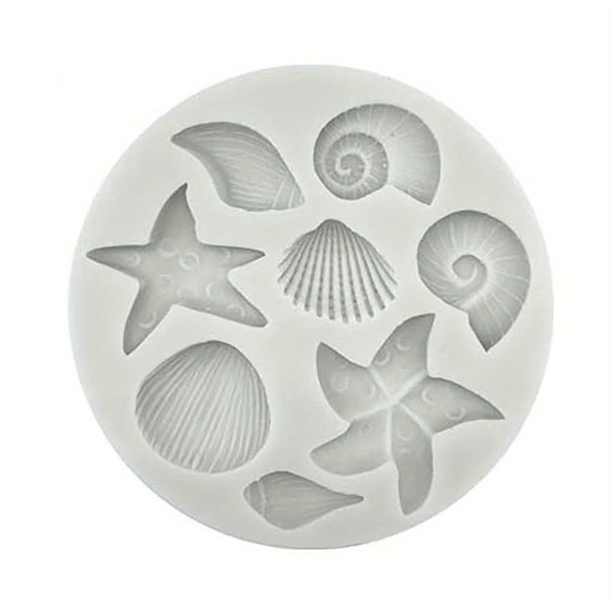 Marine Theme Fondant Silicone Mold - Seashell, Conch, Starfish, Coral