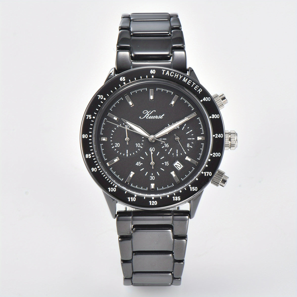 KUERST Hot Teenager Watch Men Steel Band Quartz Chronograph Sports Business Wris