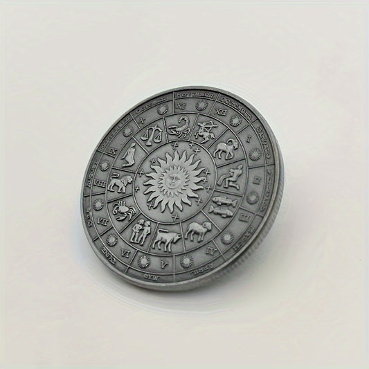 12 Zodiac Smiley Coin Tarot Lucky Coin Sun Moon Sun God Coin