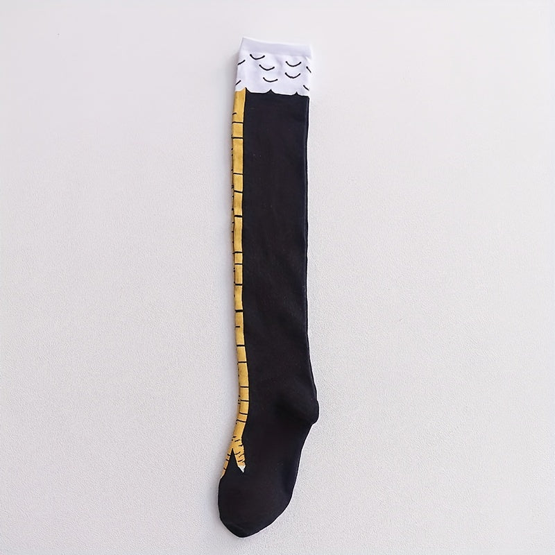 Chicken Feet Pattern Over The Knee Socks Women's Stockings