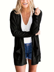  Casual Cardigan Women's Solid Open Front Cardigan