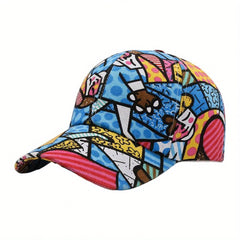 Graffiti Print Baseball Cap Cotton Shade Hat Men Women Adjustable Letter Hat