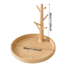 Bamboo Cup Holder Tree Branch Shape Hanging Cup Holder