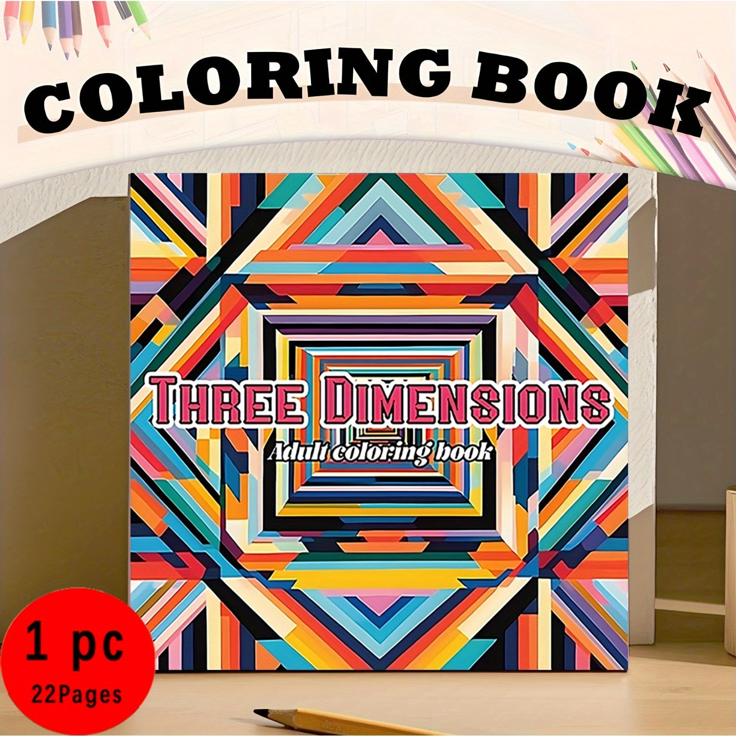 3D Geometry Coloring Book for Adults - Intricate Shapes and Patterns