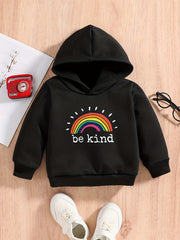 Rainbow BE KIND Baby Boys Hooded Sweatshirt Spring Fall
