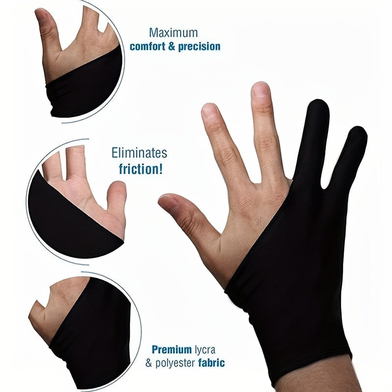 Professional Artist Drawing Gloves Two Finger Anti Fouling Glove