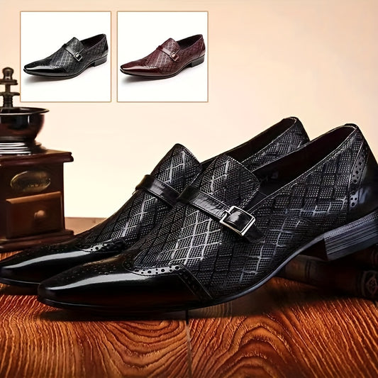 Men's Brogue Slip On Pointed Formal Shoes