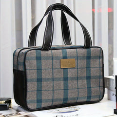 Plaid Print Makeup Bag Cosmetic Organizer Large Capacity Pouch