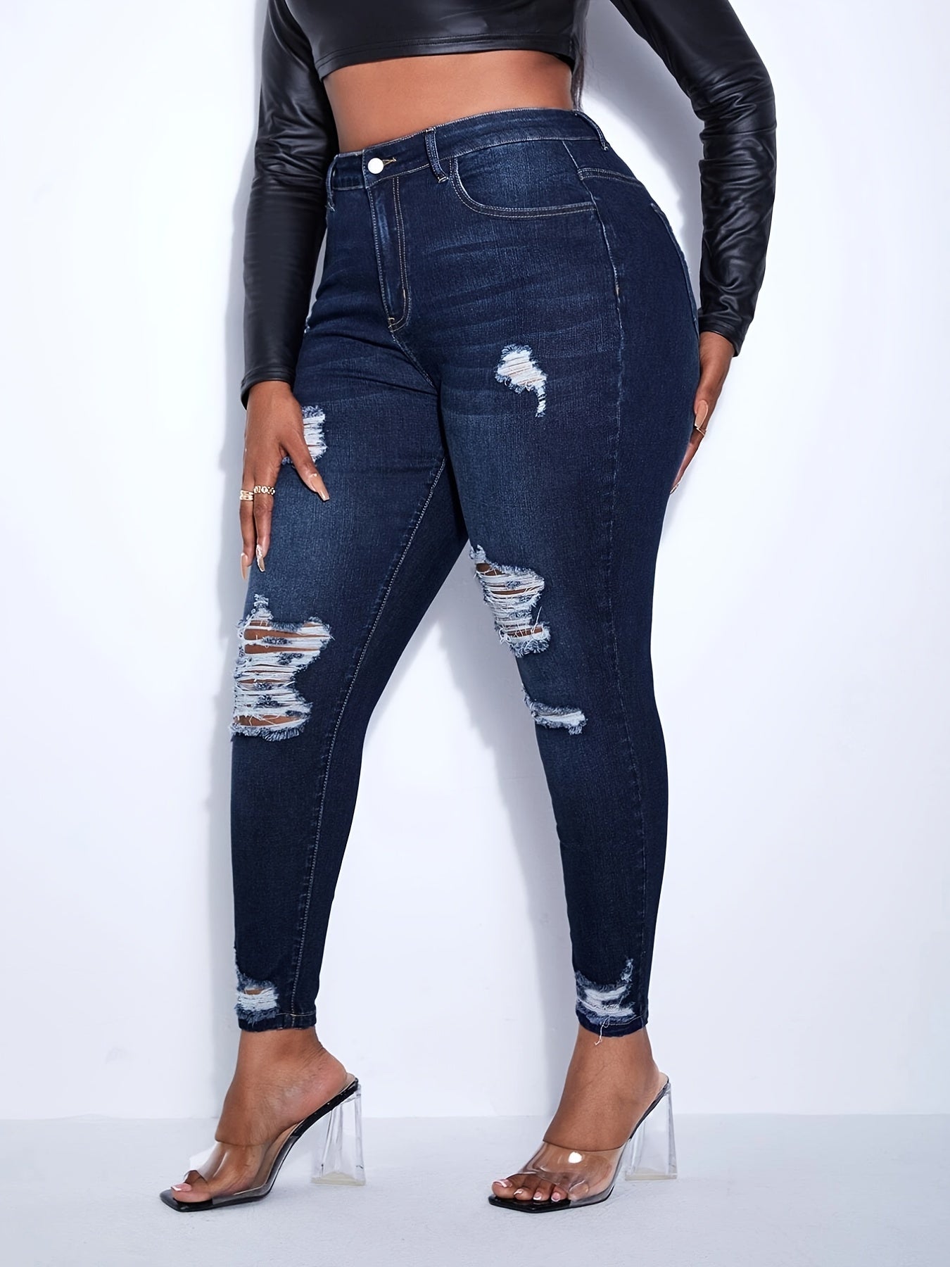  Ripped High Rise Skinny Jeans