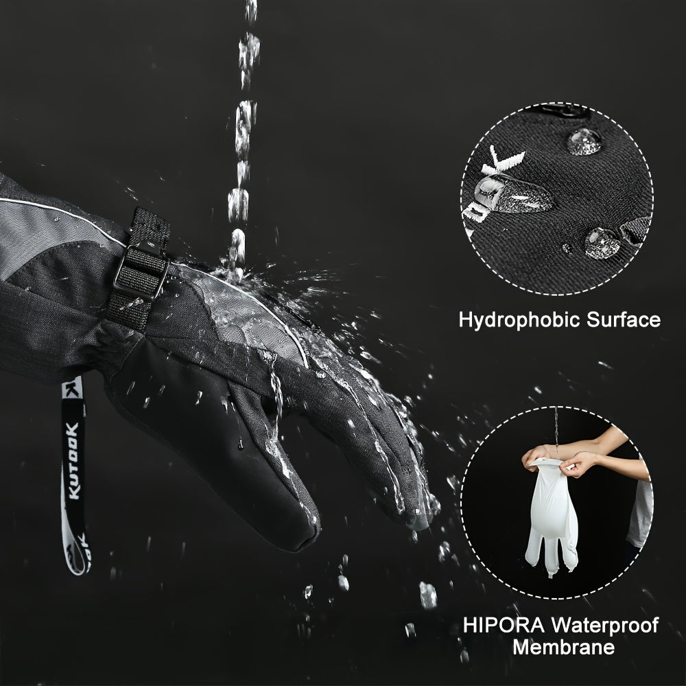 Neoprene Padded Touch Screen Skiing Gloves TPU Waterproof Windproof