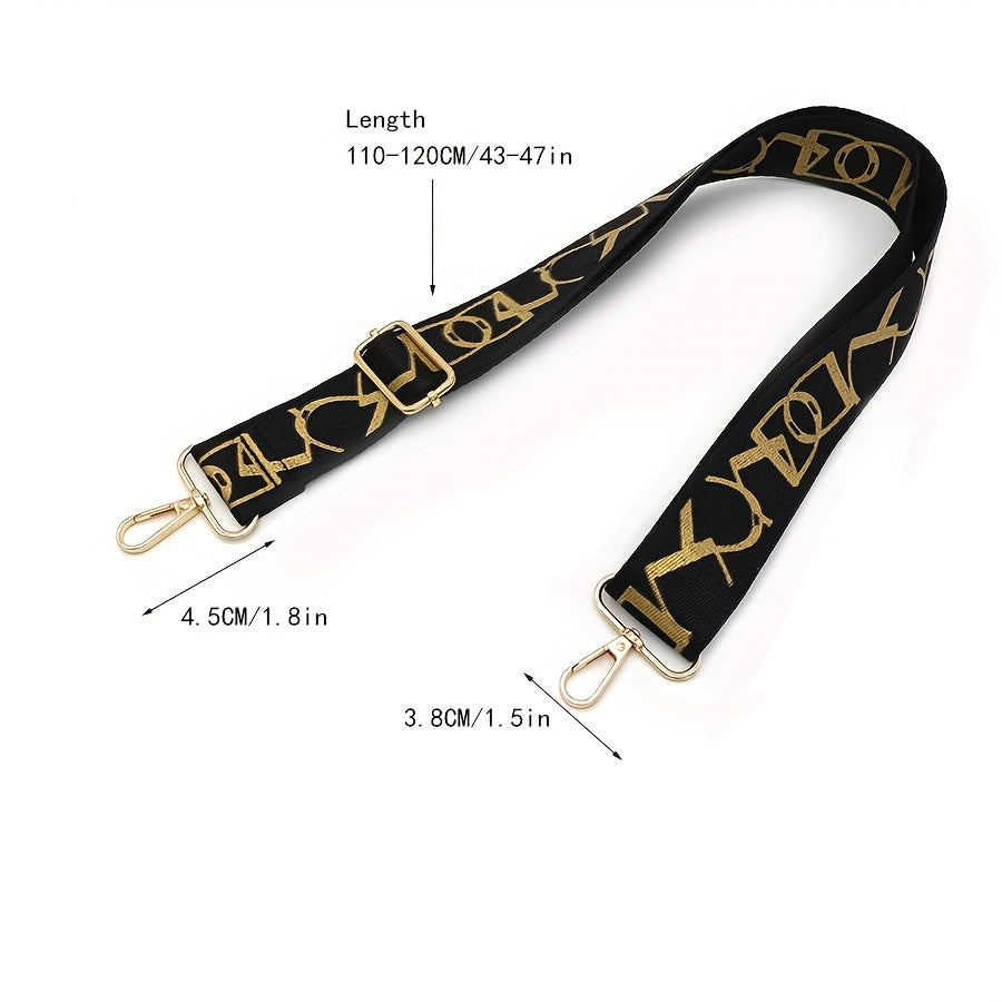 Geometric Pattern Bag Strap Wide Adjustable Shoulder Replacement
