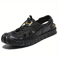 Men's Closed Toe Anti Collision Sandals Stitched Non Slip Beach Shoes