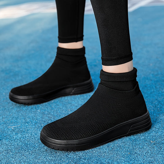 Women's High Breathable Flying Woven Sneakers Anti-slip Sports Shoes