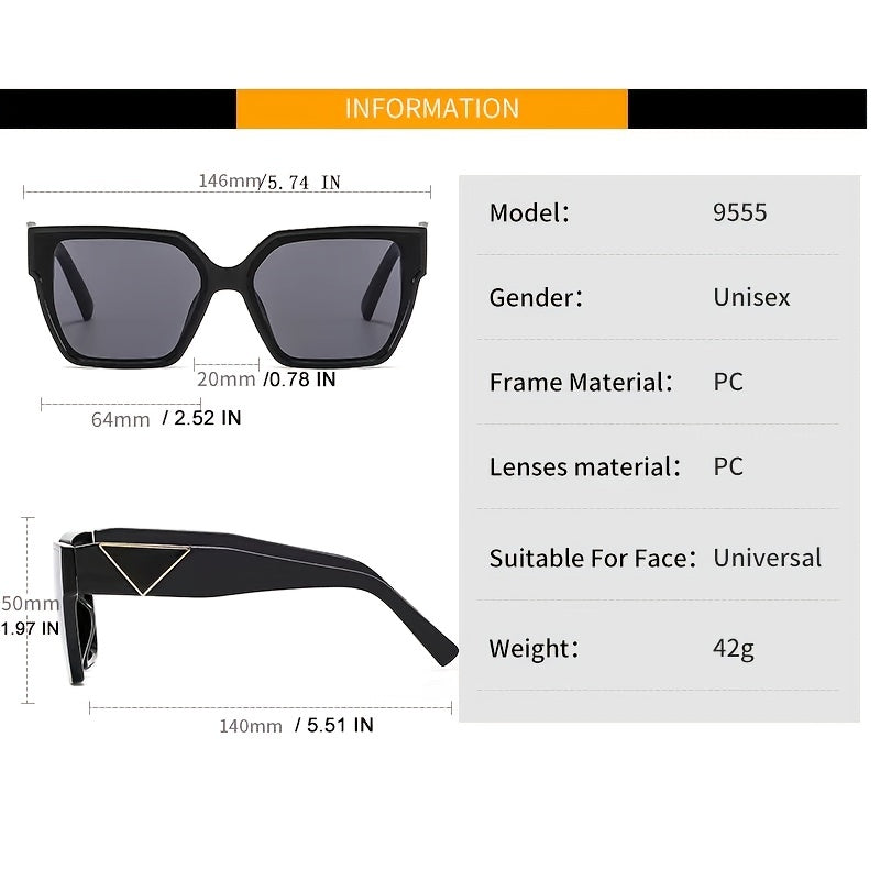 Vintage Oversized Square Sunglasses Women Sun Protection Lenses