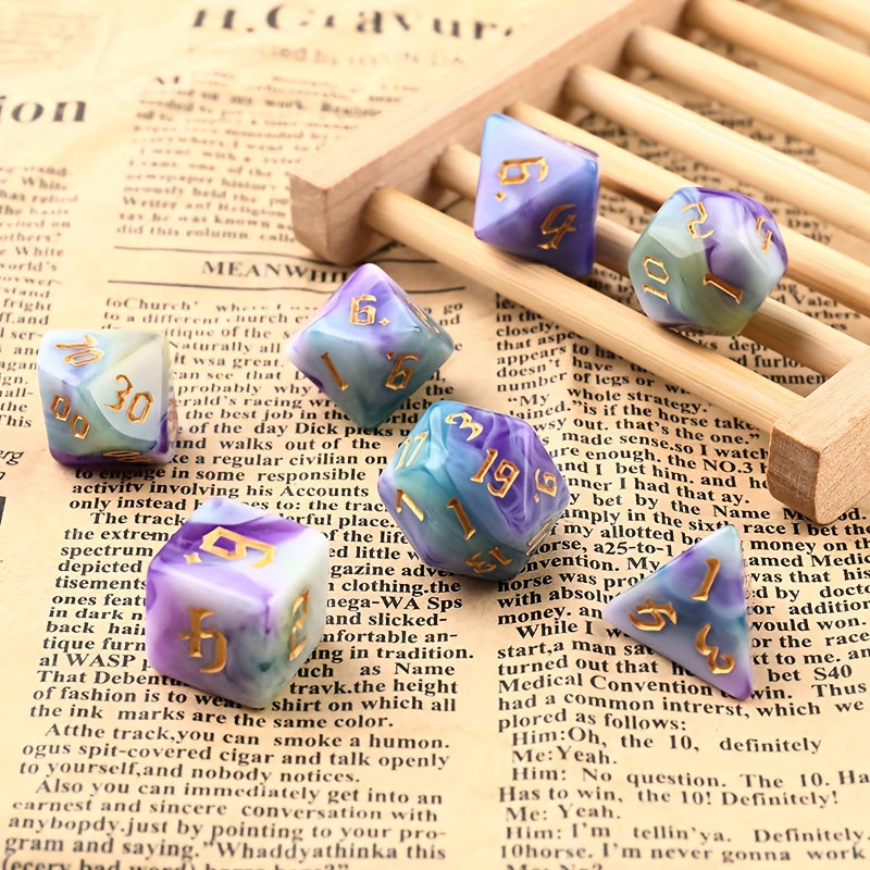 7pcs Four Sided Digital Dice Set for Tabletop Games