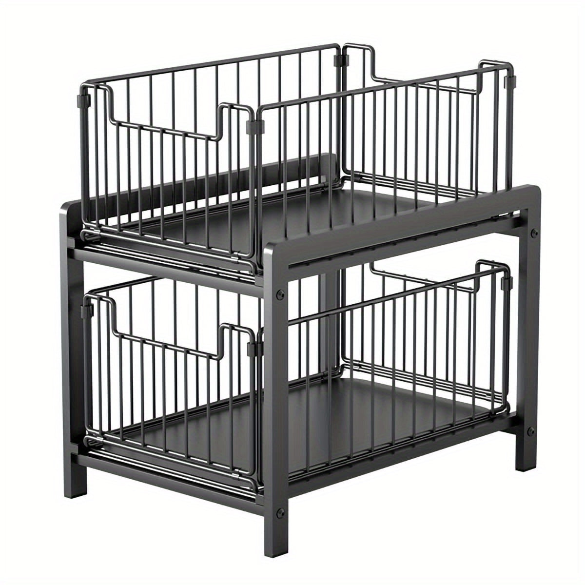 2 Tier Under Sink Cabinets Organizer Sliding Storage Drawer