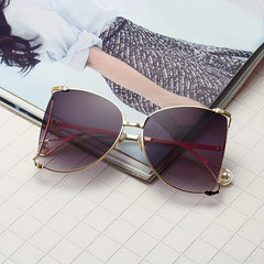 Oversized Butterfly Hollow Sun Glasses Women Y2K Gradient Metal Glasses