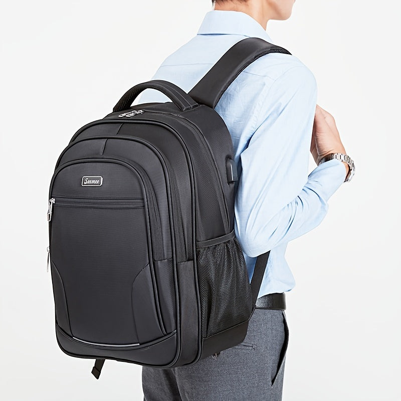 Work Laptop Backpack Polyester High School Zipper Soft Shell Cord