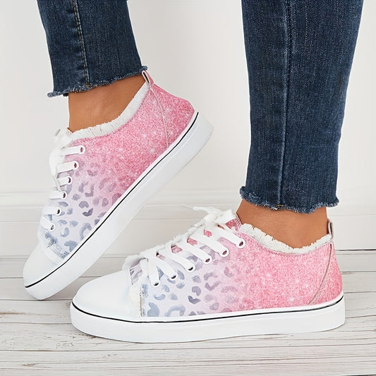 Women's Lightweight Flat Skate Shoes Lace Up Casual Sports Shoes