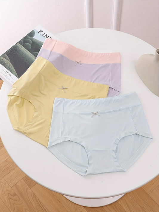 3 Pack Plus Size Seamless Mid Waisted Panties Set
