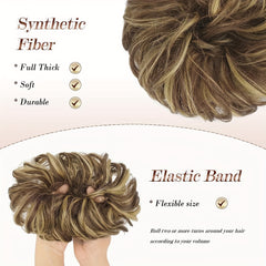 Messy Bun Scrunchies for Women Girls Synthetic Fiber Tousled Updo Hair Pieces