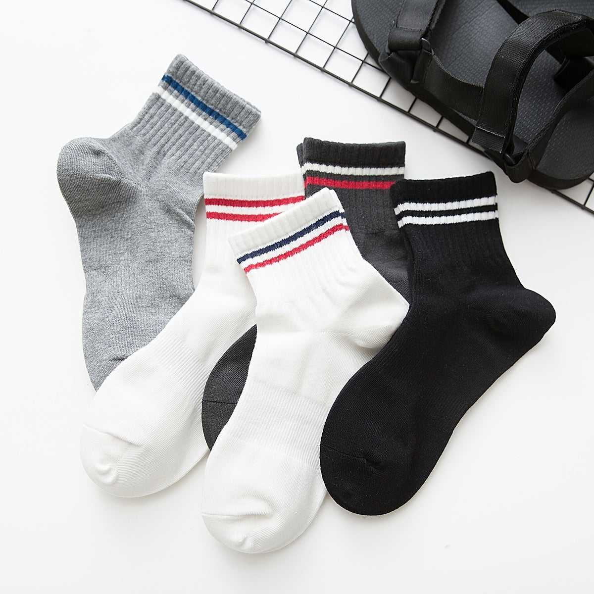 Striped Trim Socks Casual Sports Socks Women's Stockings