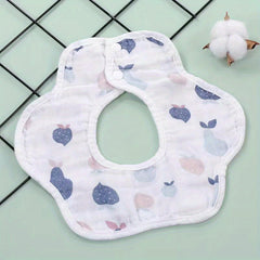6 Layer Petal Pattern Baby Bib for Newborns 0-3 Years