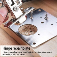 2pcs Stainless Steel Cabinet Hinge Repair Plate with Mounting Screws