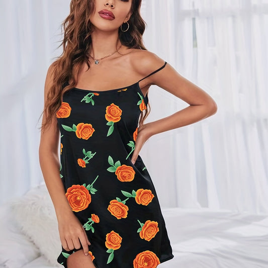 Floral Print Slip Nightdress Women's Sleepwear