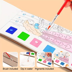 12pcs Watercolor Coloring Book with Paint Pens