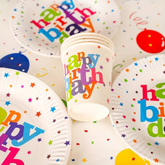 Colorful Balloon Party Tableware Set for Birthday Party Camping Picnic