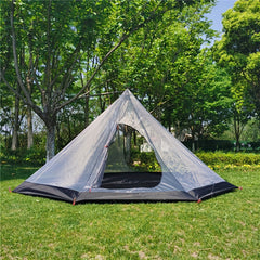 Portable Pentagonal Camping Tent with Anti-mosquito Mesh