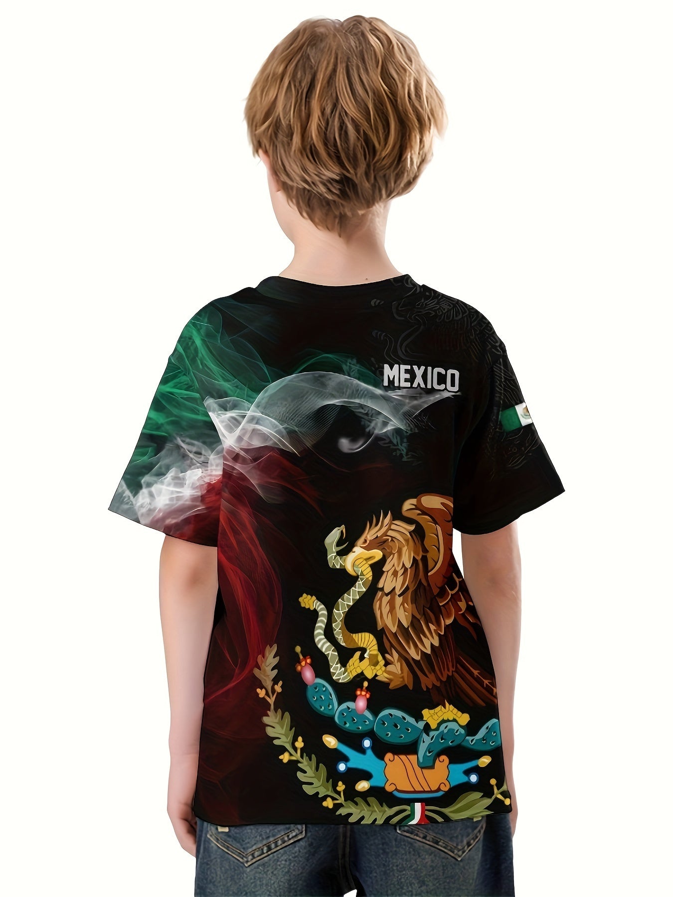 Eagle 3D Print Boys T Shirt Short Sleeve Tee For Kids