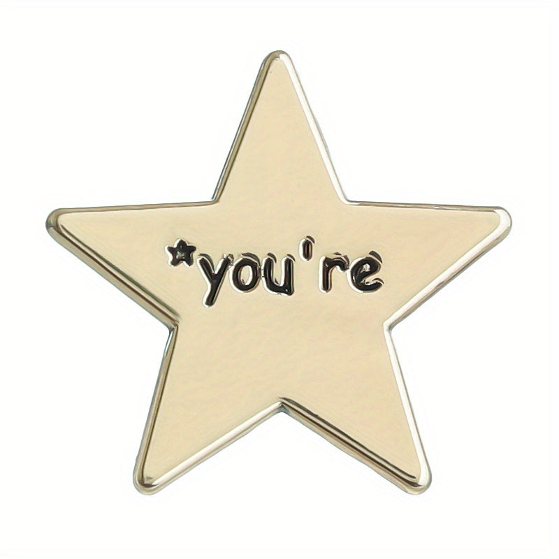 Five-pointed Star Shape Letter Brooch Backpack Pin