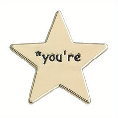 Five-pointed Star Shape Letter Brooch Backpack Pin