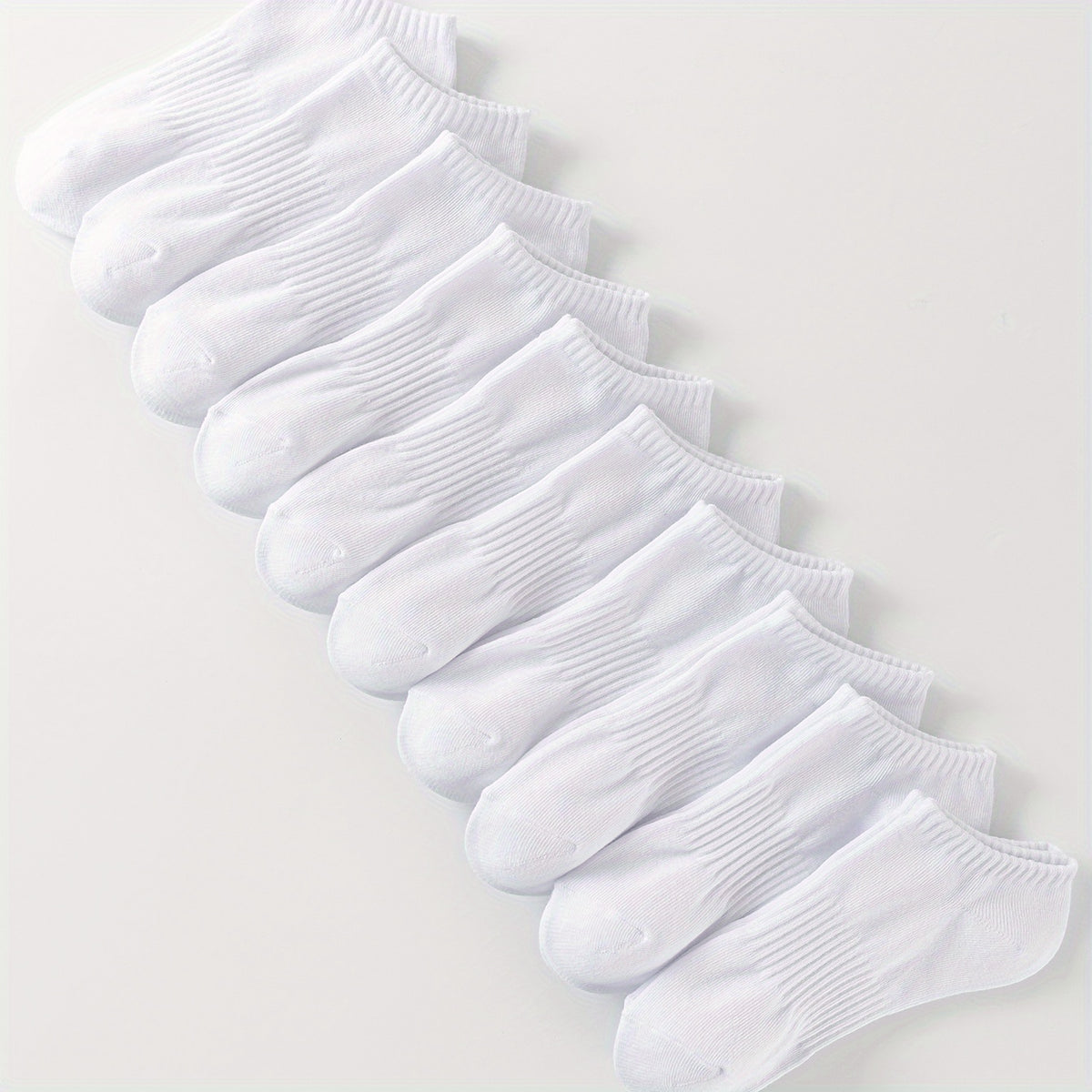 10 Pairs Solid Socks for Women - Comfy & Breathable All-match Stockings