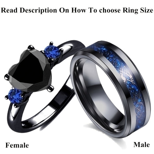 Heart shaped Zircon Couple Ring