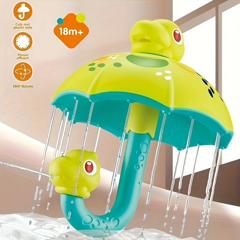 Dinosaur Umbrella Bath Toy Water Spray & Rotate Fun