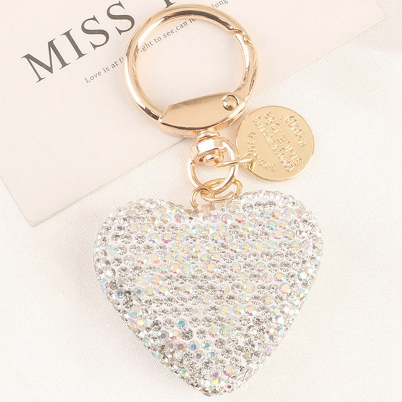 1pc Peach Heart Car Keychain Women Handbag Pendant Keyring Gift